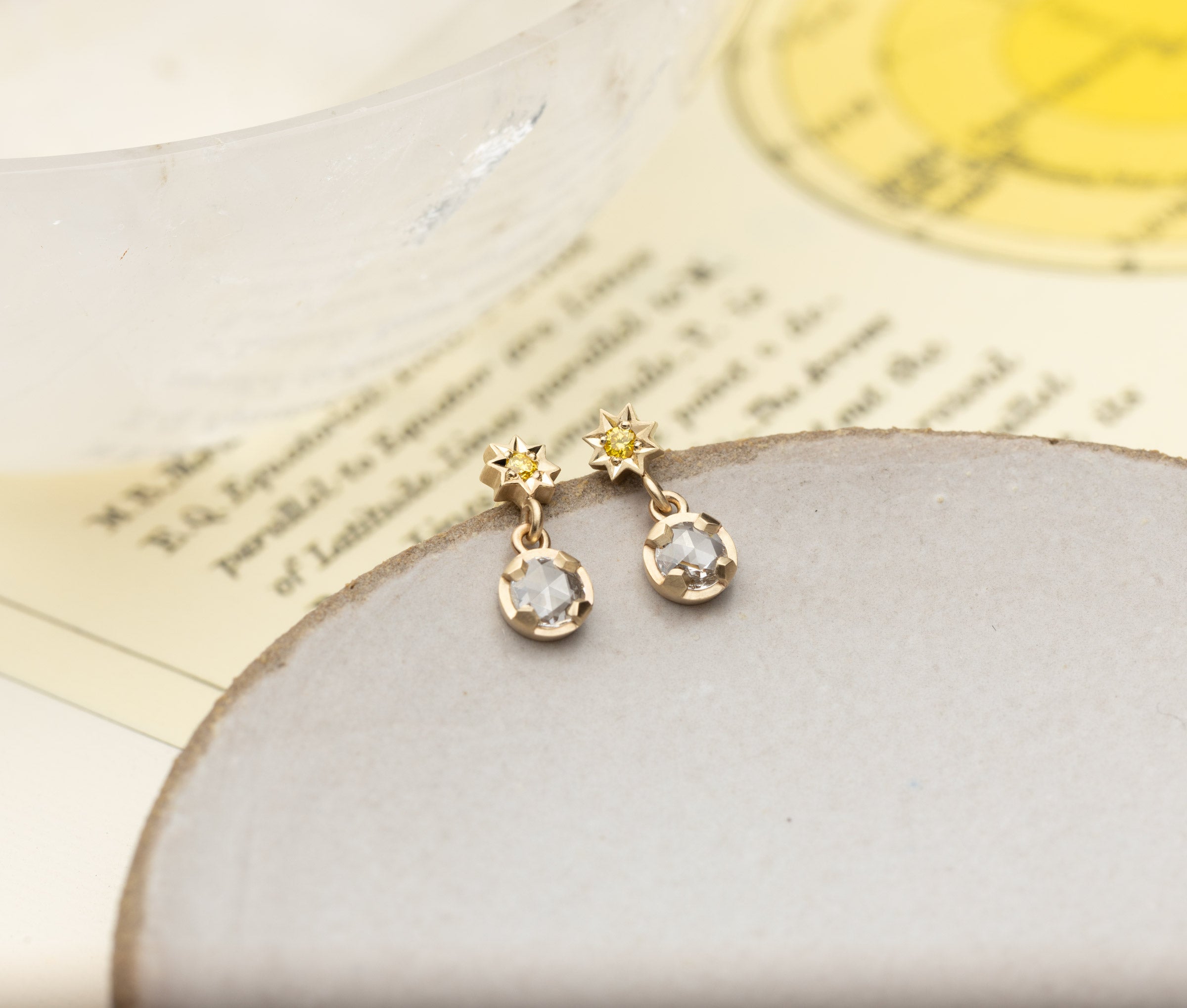 Diamond Orb Drop Earrings