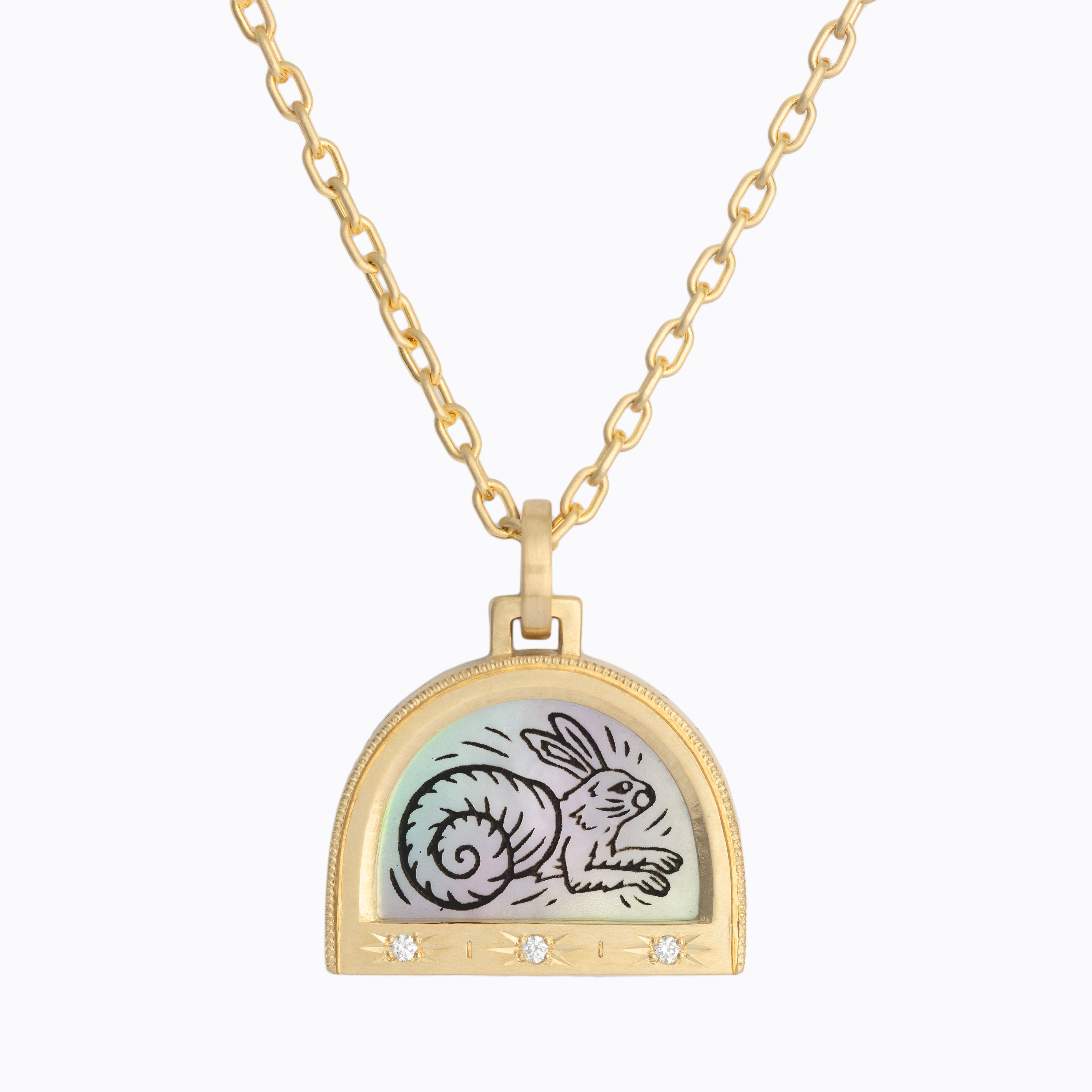 Festina Lente Rabbit/Snail Pendant