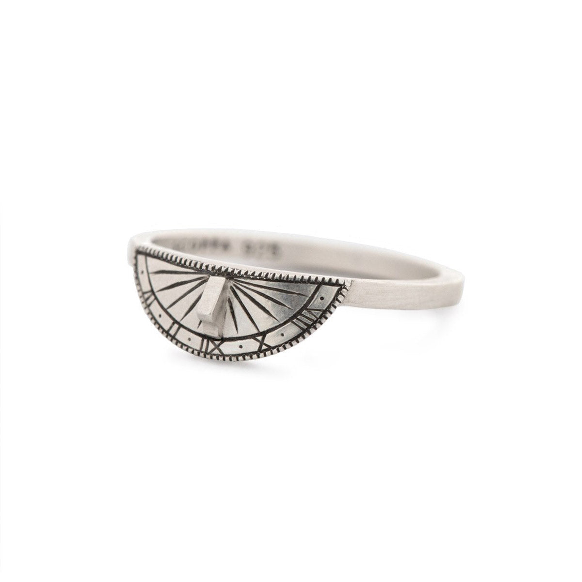 Sundial Roman Numeral Stacker Ring